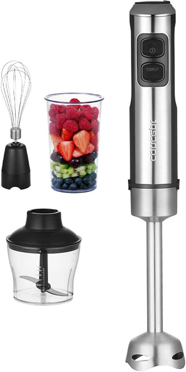 Handmixer - Keukenmixer - Eten Bereiden - Krachtige 1500W Motor - 2 Snelheden - RVS