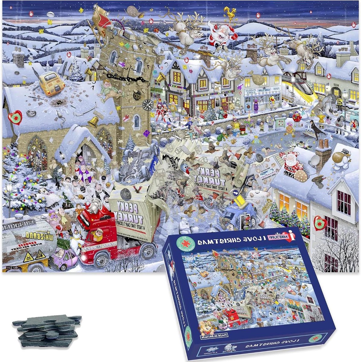 Legpuzzel - Kerstpuzzel - Ontspanning thuis - Extra dikke stukjes - 1000 stukjes - Kleurrijk