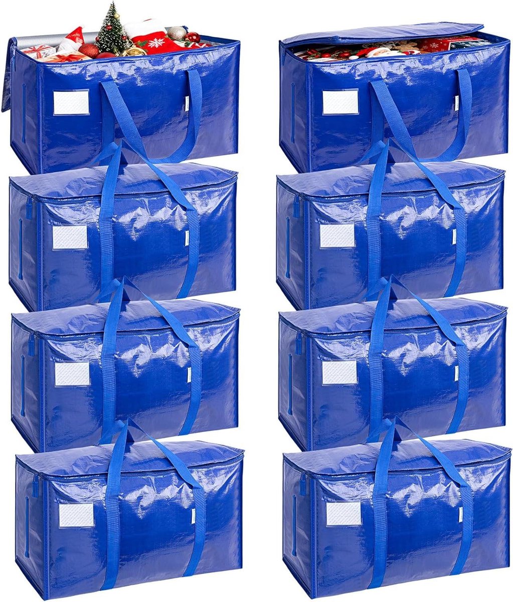 Verhuis Tassen - Opbergzakken - Ruimtebesparend Verhuizen - Extra Grote Volume - 8 Stuks - Blauw