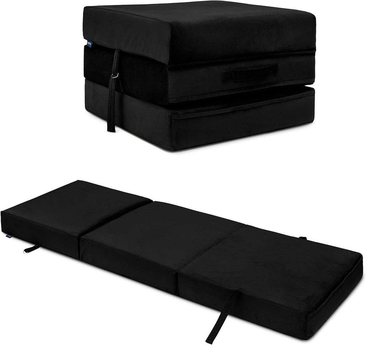 Klapbed Matras - Zitbank Slaap - Gasten Ontvangen - Compact Opvouwbaar - 198 cm - Zwart