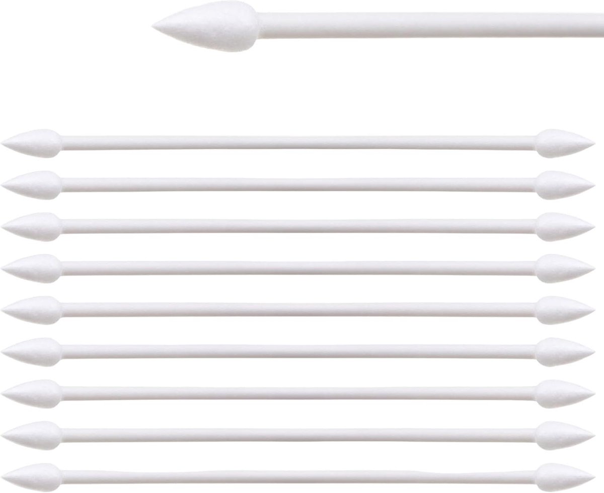 Precisie Reinigingssticks - Katoen Swabs - Gevoelige Oppervlakken Reinigen - Scherpe Katoenen Punt - 300 Stuks - Wit