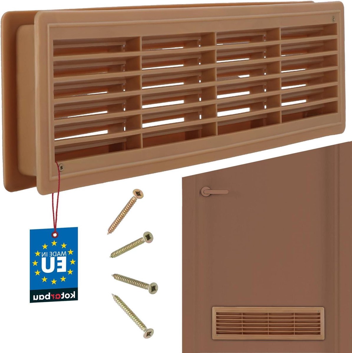 Ventilatierooster Deur - Afvoerrooster Kunststof - Luchtcirculatie Verbeteren - Robuust Kunststof Ontwerp - 135 x 488 cm - Beige