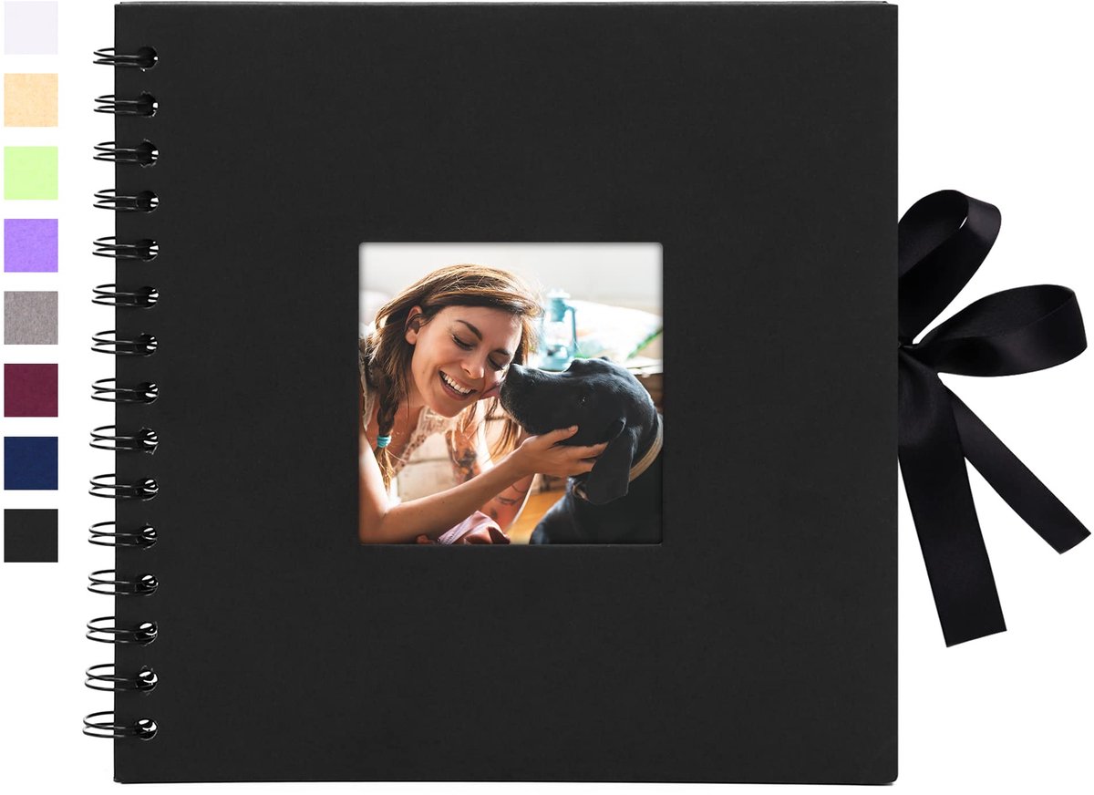 Scrapbook Fotoalbum Set met Stickers en Kleurrijke Pennen 20,5x20,5 cm DIY Cover Fotozak 40 pagina's Zijden Lint Hardcover Album voor Gastenboek Bruiloft Valentijnsdag