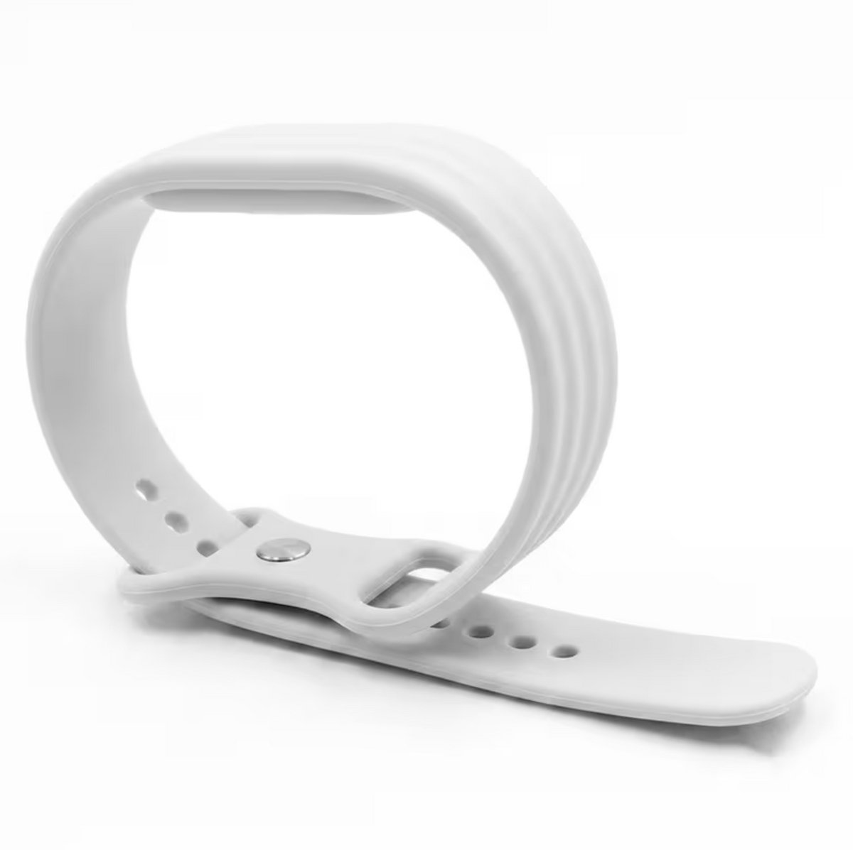Pradeo – Silicone Sportbandje - geschikt voor Google Fitbit Air - Wit – Zacht & Ademend Golfdesign – Band - Verstelbare Smartwatch Polsband – Geschikt Voor Google Fitbit Air – Comfortabele Fitness Strap – 26.5 cm