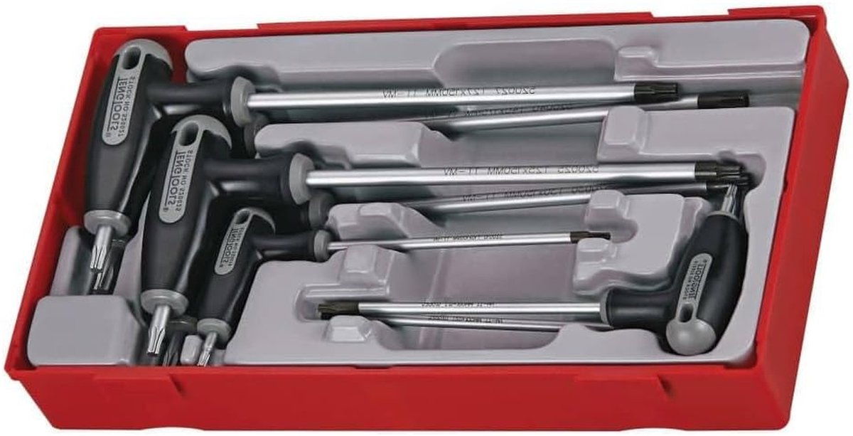 Torx Sleutels Set - Inbussleutels T-Handgreep - Vastdraaien Schroeven - Sabotageschroeven - 7 Delig - Chroom