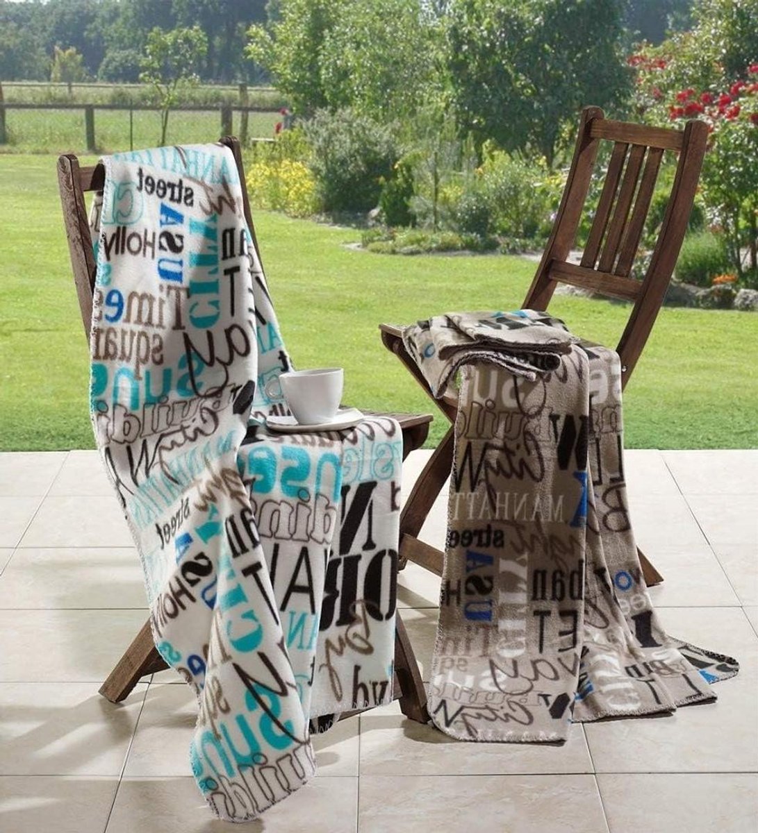 Fleecedeken Urban Chic - Plaid deken warmtedeken - Gezelligheid thuis - Super zacht pluisvrij - 160 x 130 cm - Steen