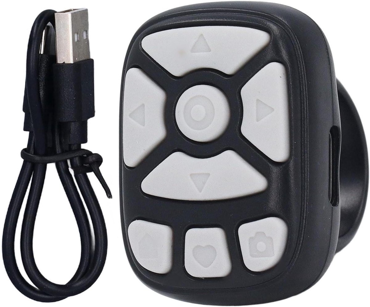 Pagina Turner Ring - Scroll Ring Afstandsbediening - Telefoon Bedienen - Smart Ring Design - 10 meter bereik - Zwart