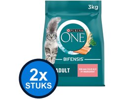 2x Purina One - Adult Zalm&Verse Groenten - Kattenvoer Droogvoer - 3 kg