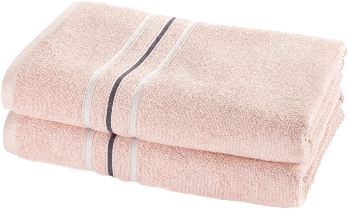 Moodit Douchelaken Empress - Pearl Pink - set 2 st. - 70 x 140 cm - 100% Katoen