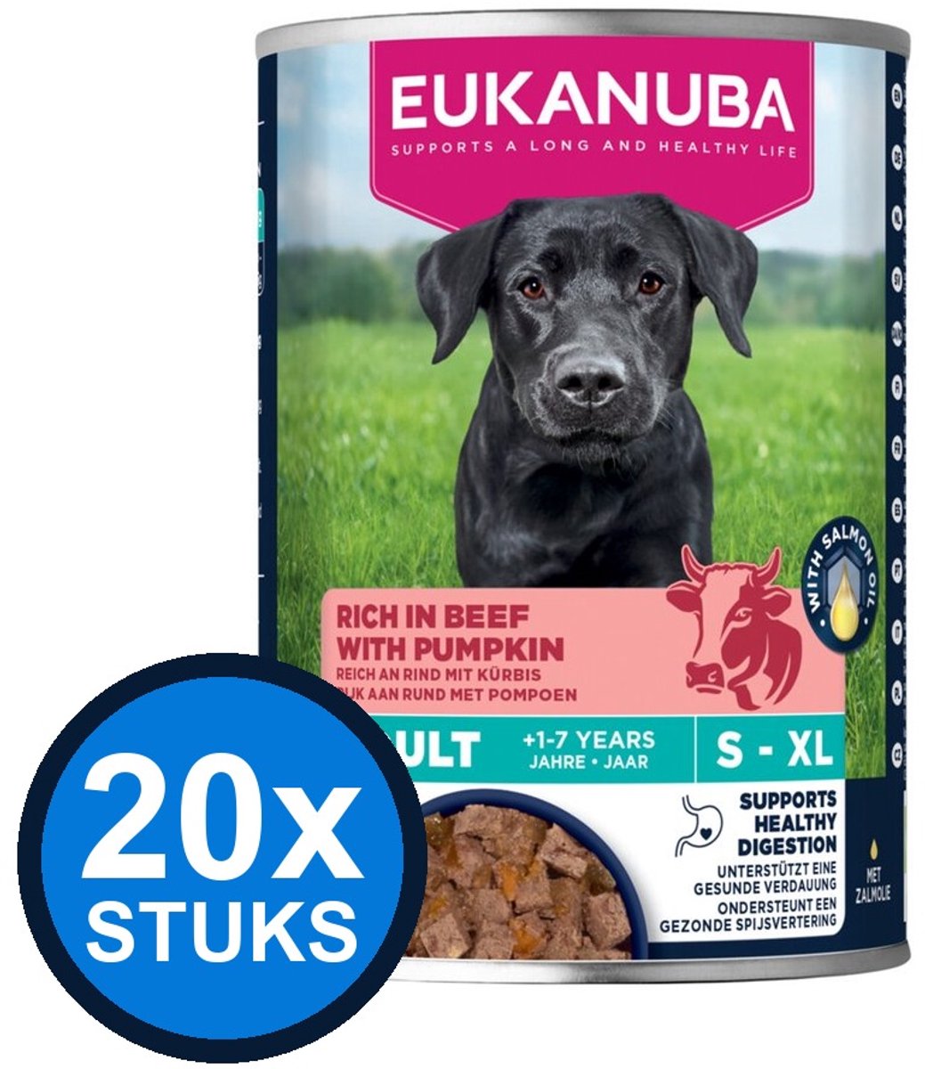 20x Eukanuba - Life Care Dog Wet Adult Beef & pumpkin - Hondenvoer Natvoer - 400 g