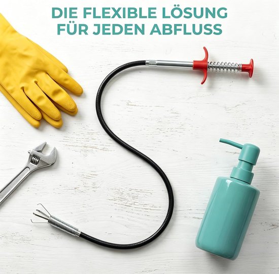Set van 8 afvoerreinigers spiraal, 2 m afvoerreiniger, spiraalafvoer, buisreinigingspakket, dubbele kop, roestvrijstalen kanaalreiniger, afvoerborstel, keuken en douche — afbeelding 3