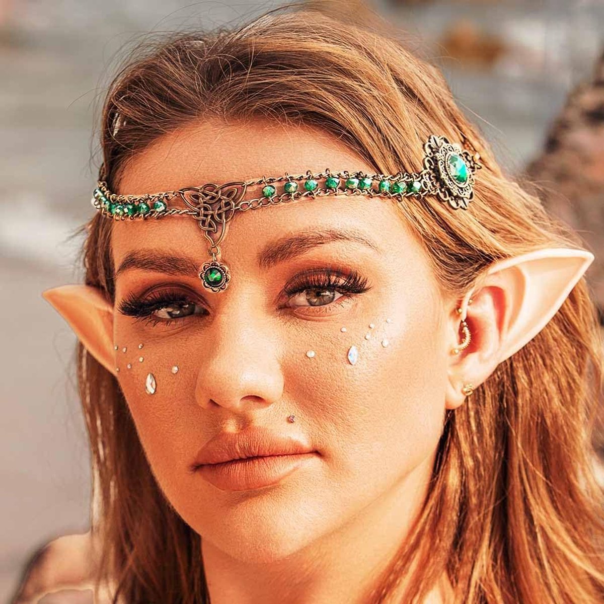 Boho-hoofdketting, strass haarketting, bruidshoofdtooi, festival, eindexamenbal, rave, hoofdtooi voor vrouwen en meisjes
