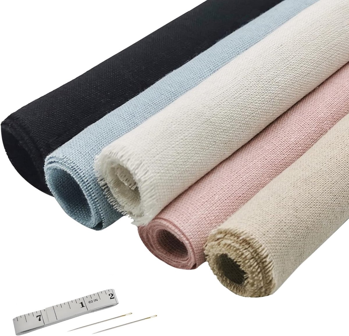 Stof Stoff voor borduren Handarbeiten Katoen en linnen stof voor DIY Craft Vijf kleuren 48x48cm 5 stuks (heldere kleur)