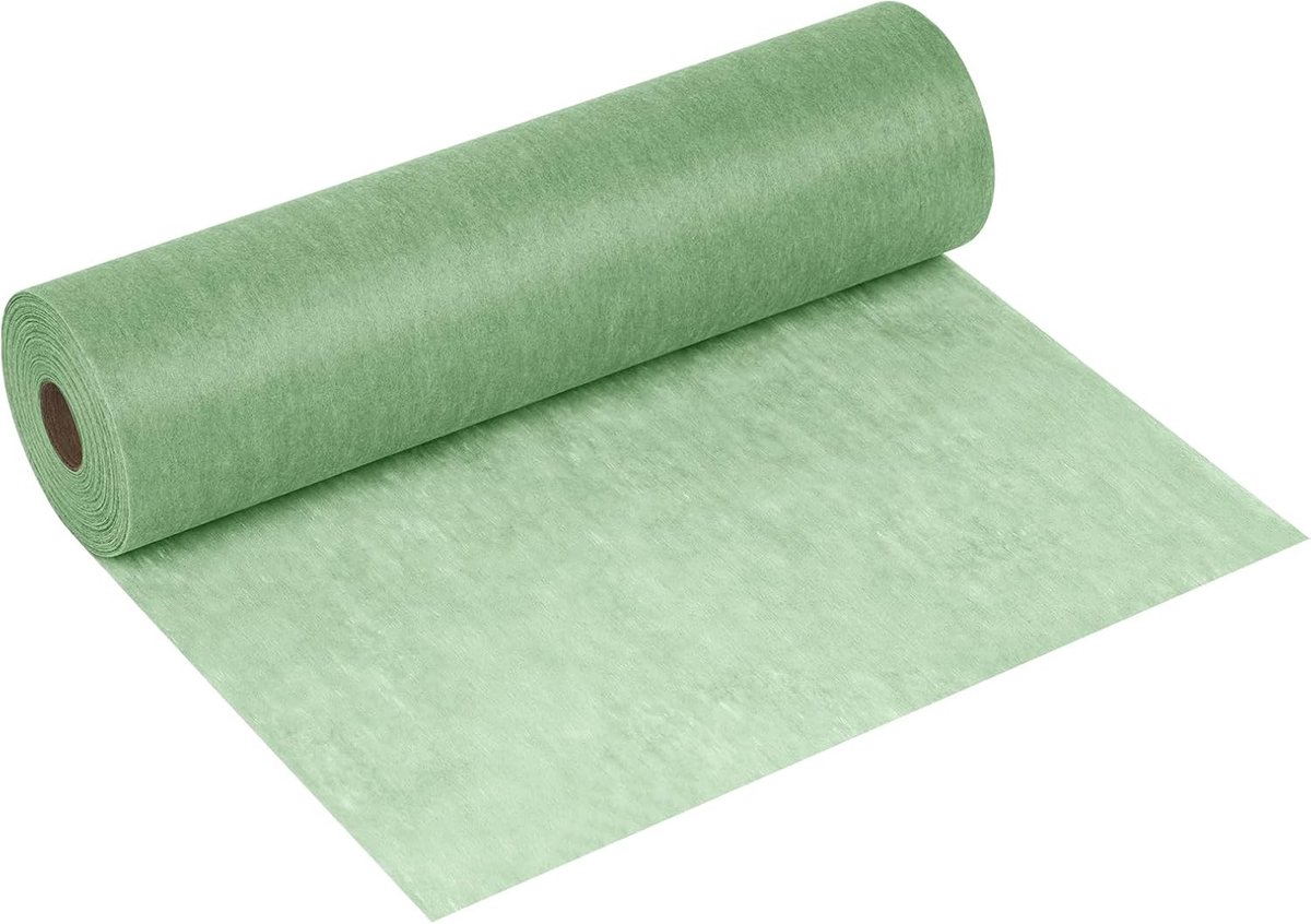 Vliesstof, rol 30 m x 30 cm, tafeldecoratie, elegant en wasbaar, decoratie voor eettafel en keuken, stof, decoratie voor bruiloft, doop, communie, groen