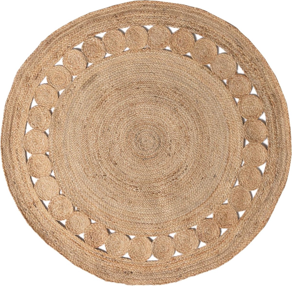 jute vloerkleed Naturel met rand 160cm - Mrcarpet
