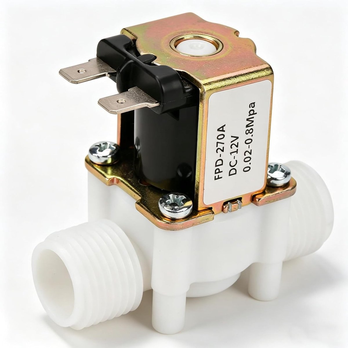 Normaal Gesloten Water Solenoid Ventiel, 12V G1/2" Elektrisch Inlaatventiel voor Waterdosering en Irrigatie