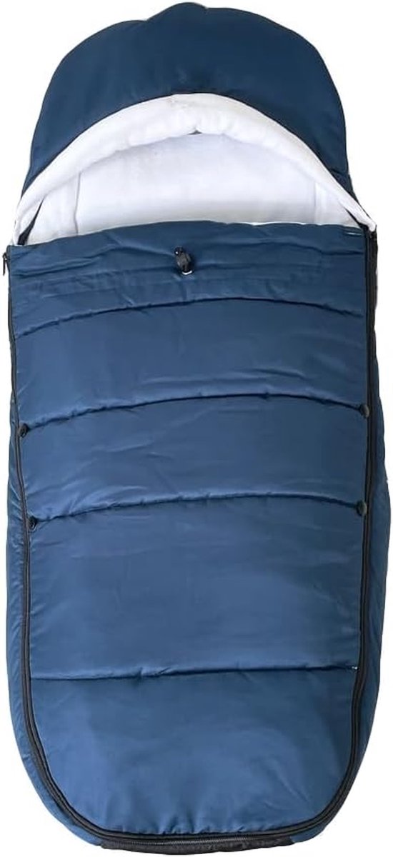 Kinderwagen voetenzak - Universele deken - Warm en droog blijven - Wind- en waterbestendig - Verstelbare lengte - Blauw