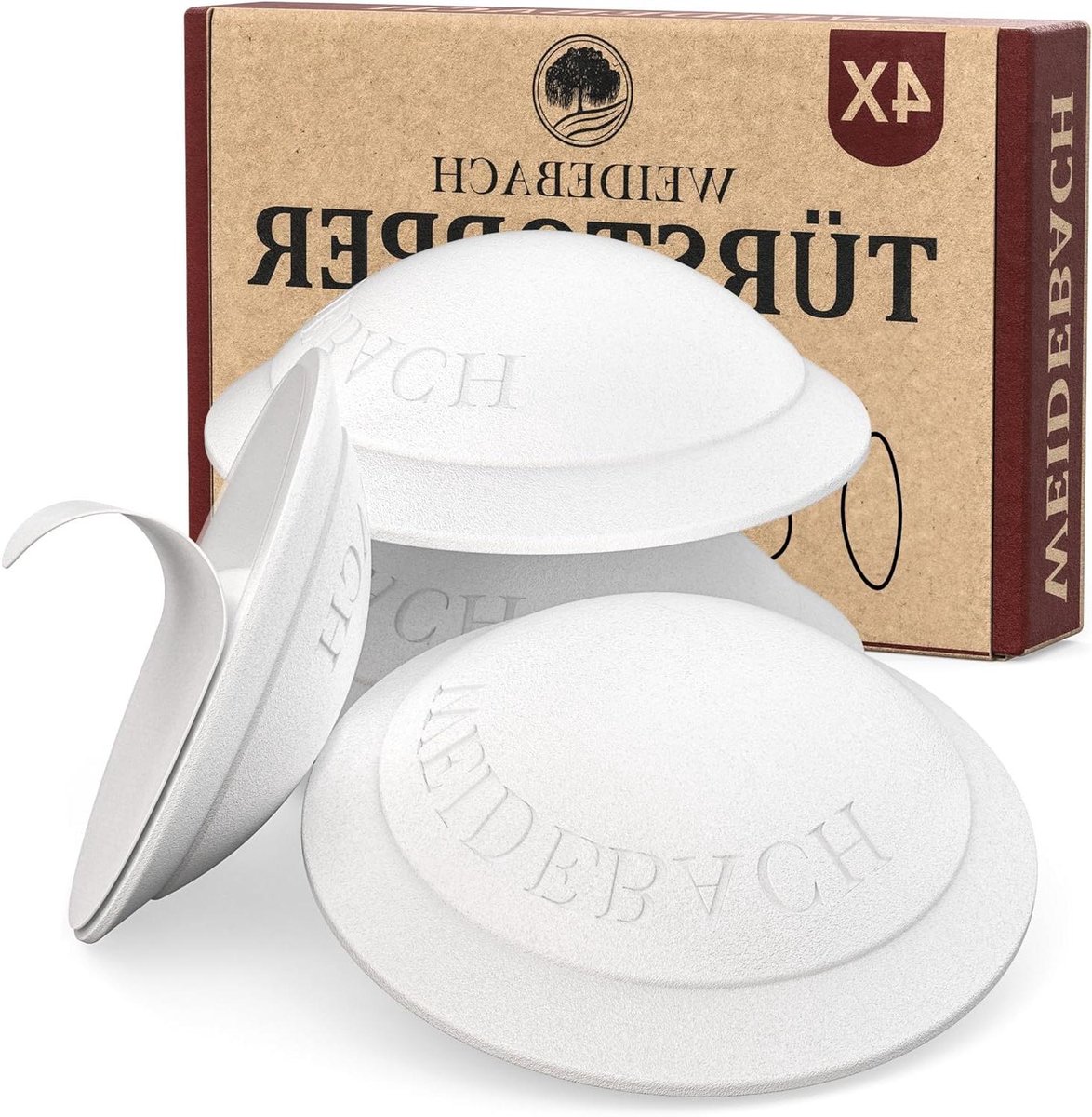 Deurbuffers Zelfklevend - Muurstoppers Set - Muren Beschermen - Extra Sterk Rubber - 4 Stuks - Wit