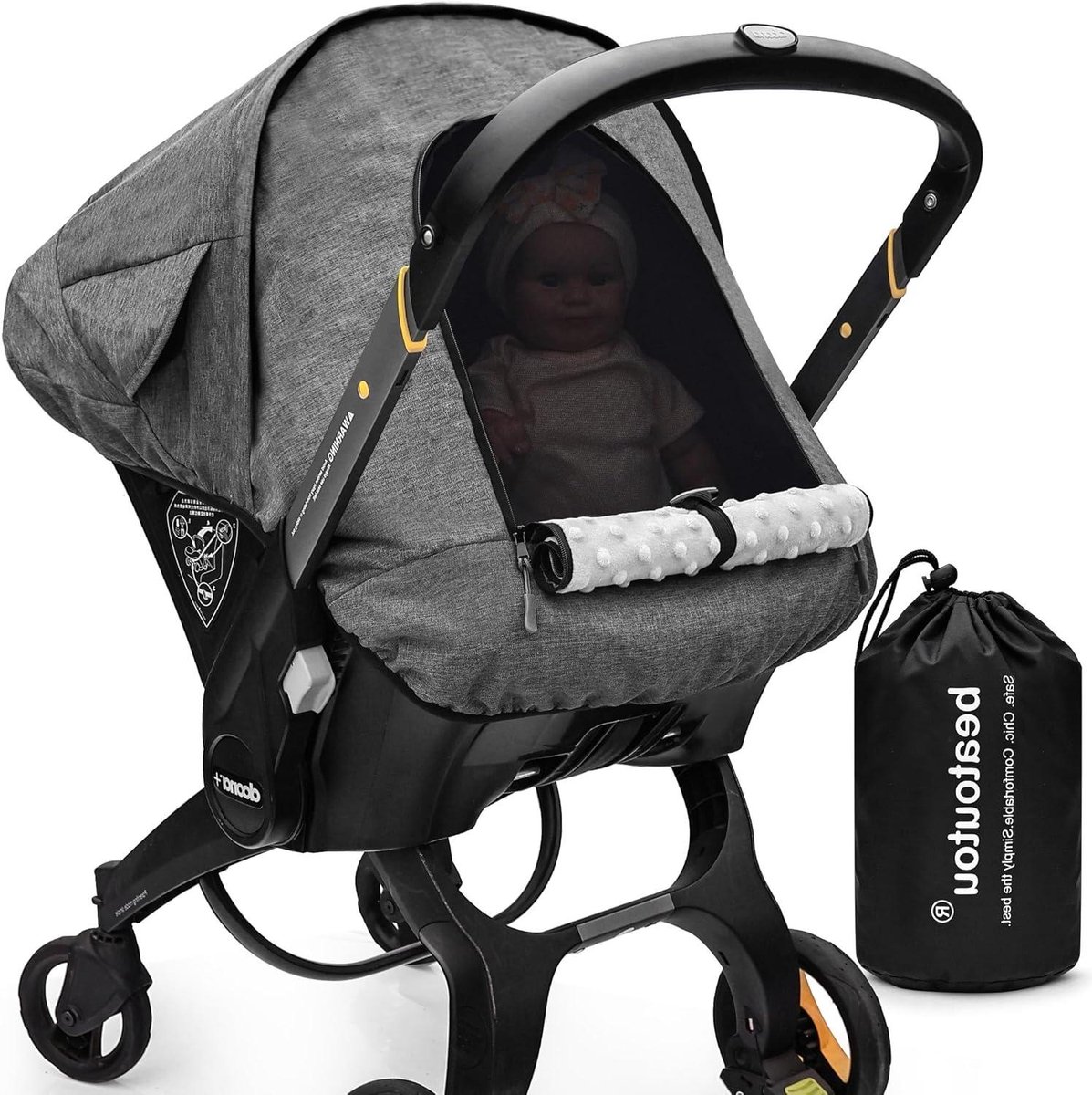 Baby autostoelhoes - Kinderwagenhoes Beschermhoes - Baby Comfort - Waterdicht & Ademend - 207 x 145 cm - Grijs