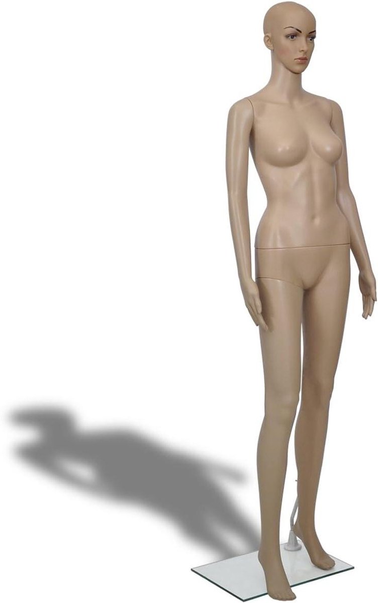 Dames etalagepop - Kleding display - Kleding presenteren - Milieuvriendelijk PE materiaal - 175 cm - Naturel