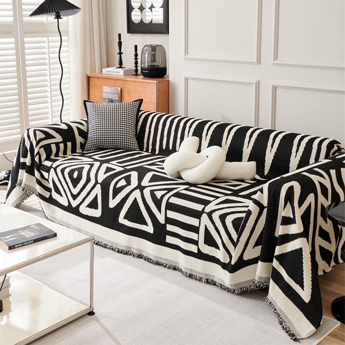 Sofa Dekens, Banken Jarapy, Sofa-hoes voor het hele seizoen, multifunctionele bankdeken, geschikt voor bank, bedden, reizen buiten 180 x 300 cm - zwart
