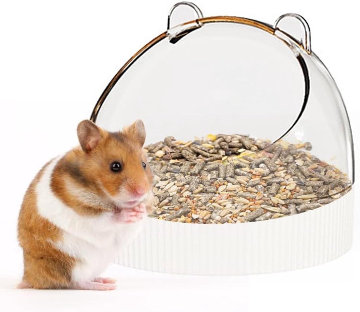 Voerbak Kleine Dieren - Voerbak Hamster - Schoon Eten - Spatwaterdicht Ontwerp - 99 x 99 x 9 cm - Wit