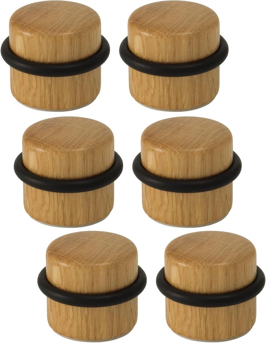 Deurstopper - Vloerstopper - Deuren Beschermen - Zelfklevend Eikenhout - 6 stuks - Eiken