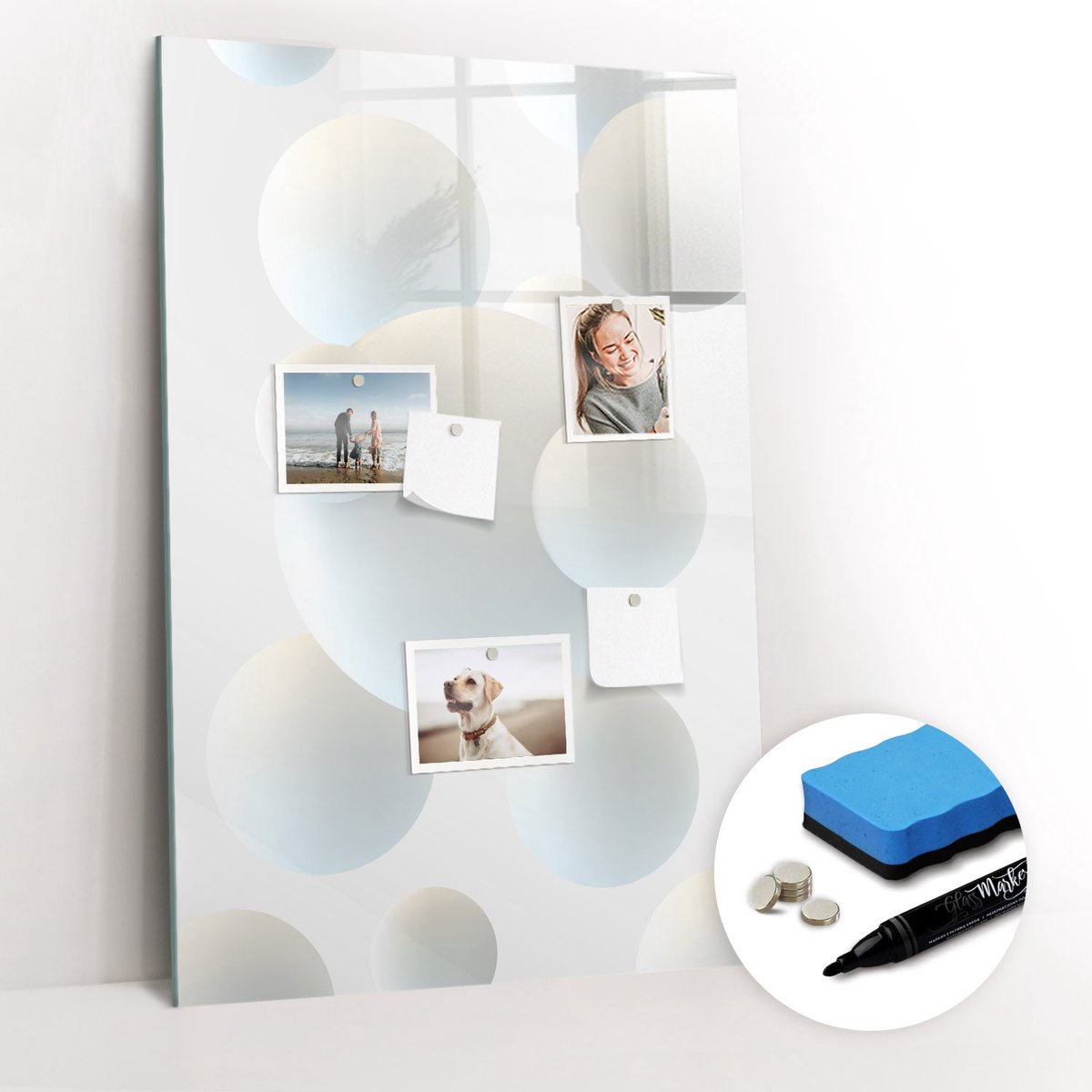 Tulup Whitebord - Abstractie van de bal - 60 x 90 cm - Wit Foto Magneetbord - Gratis 5 Sterke Magneten + Whiteboard Marker & Wisser - Design Memobord - Magnetic Board - Inspiratiebord Kantoor