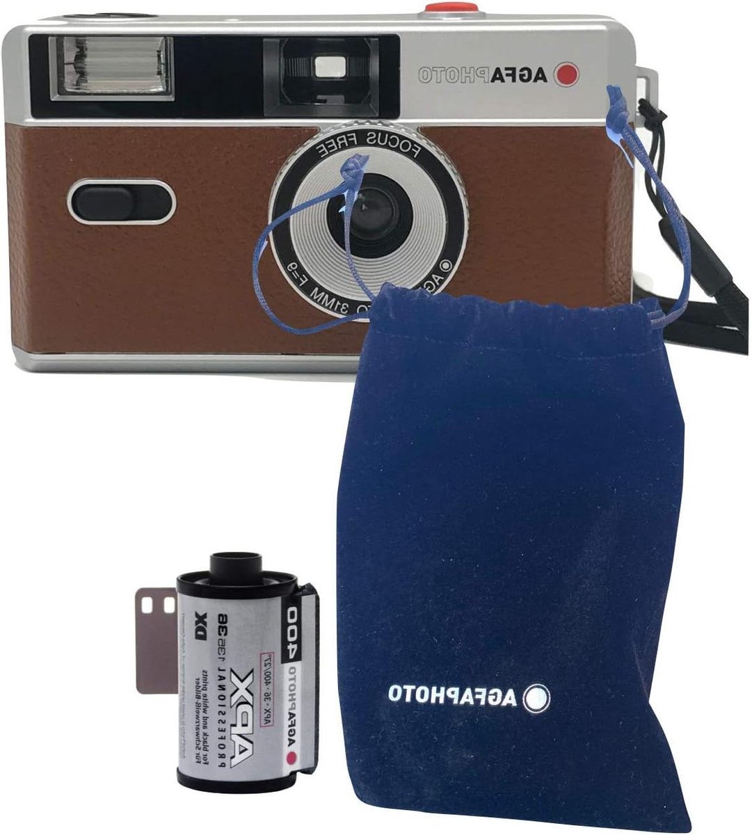 Analoge Camera - Film Camera - Foto's Maken - Herbruikbaar Ontwerp - 20 x 20 x 15 cm - Bruin Zwart