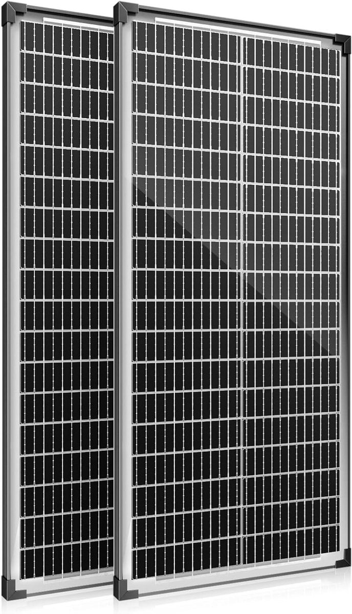 Zonnepaneel Set - Krachtige Modules - Energie Opwekken - Monokristallijn A+ Cellen - 2x 100 Watt - Zwart