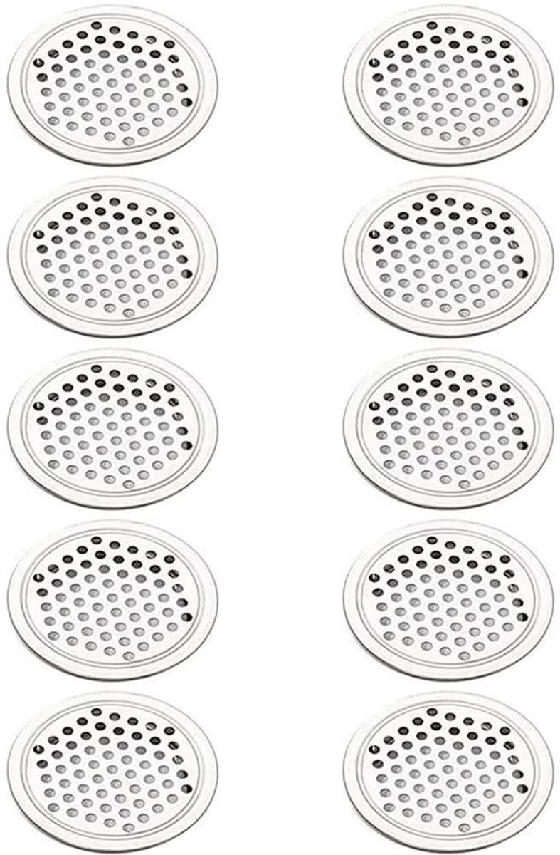 Ventilatie Roosters - Rond Metaal - Kast Ventilatie - RVS Honingraat - 10 Stuks - Zilver