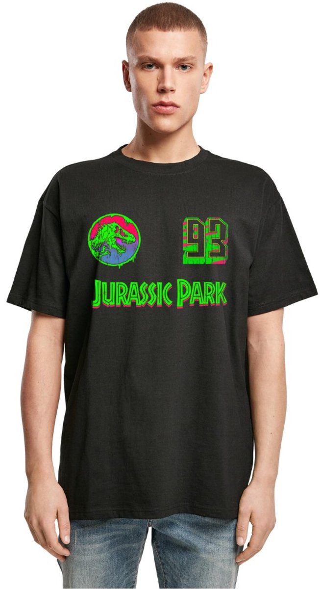 Merchcode Jurassic Park - Oversize Heren Tshirt - S - Zwart