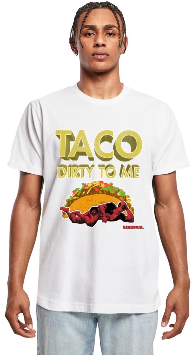 Merchcode Marvel Deadpool - Taco Heren Tshirt - XL - Wit