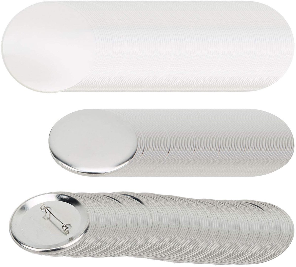 100 Sets Badge Maken Benodigdheden, 56mm Ronde Knop Badge Pin Knop Embleem Medaille Onderdelen Benodigdheden Voor Handwerk Geschenken Souvenirs