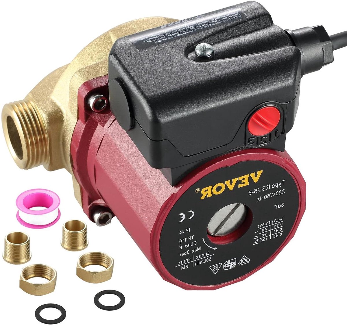 Circulatiepomp - Boosterpomp Dompelpomp - Waterdruk Verhoging - Stil Krachtig Motor - 50 L/min - Grijs