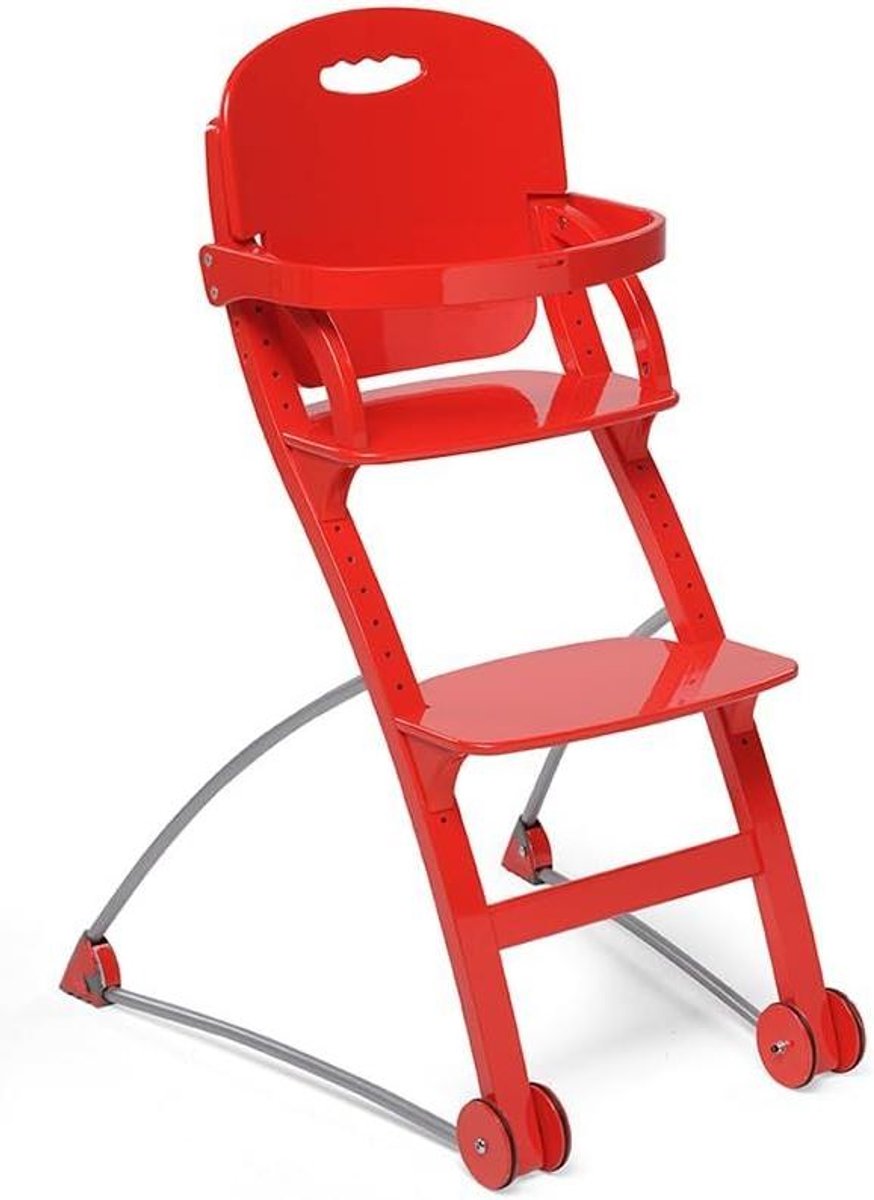 Kinderstoel - Eetstoel baby - Veilig eten - Verstelbaar met voetensteun - 62 x 66 x 101 cm - Rood