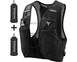 Breaking Limits Hardloopvest met Telefoonhouder & Ruimte voor Waterzak - Inclusief 2 x Soft Flask 500 ml - Ultralicht Reflecterend Running Vest - XXS-S