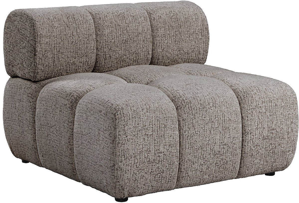 Vente-unique Modulaire vijfzitsbank in gemêleerde taupe stof FACIVIL