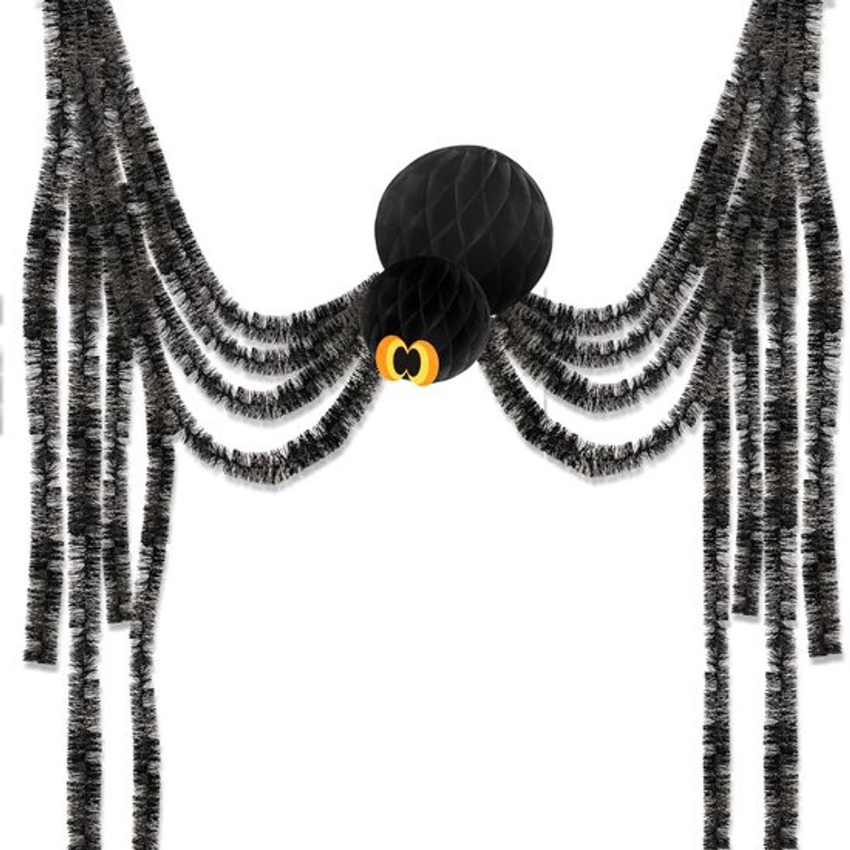 Halloween-spiderdecoraties zwart enenge