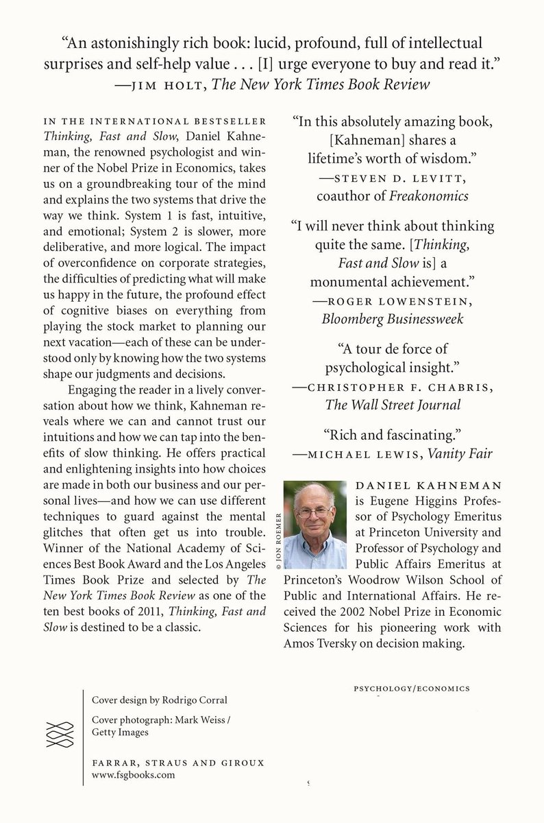 Thinking, Fast and Slow - back cover