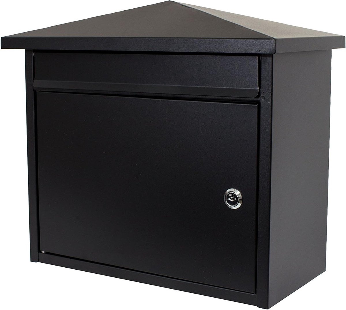 Brievenbus Muurbevestiging - Postbus Wandmodel - Post Ontvangen - Robuust Stalen Frame - 39x35x21 cm - Zwart