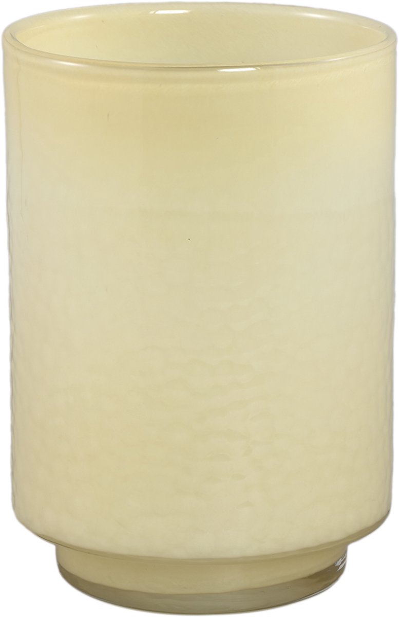 PTMD Hervy Cream Glass Vase Round Straight On Foot M