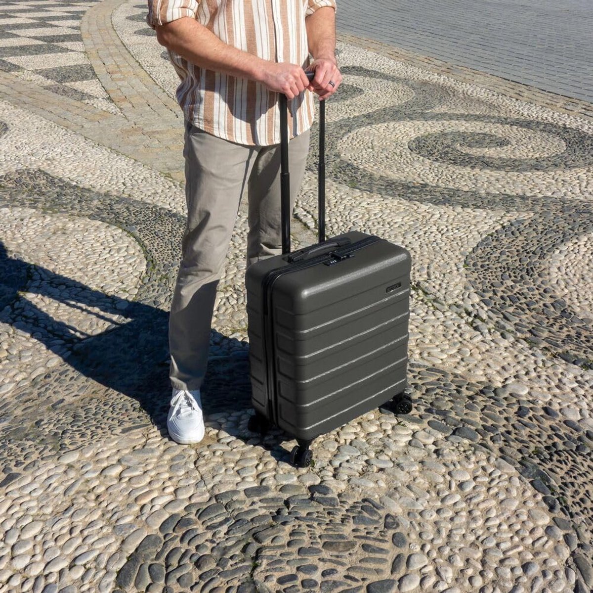 Koffer handbagage - Koffer Reisbagage - Reizen - Lichtgewicht hardcase - 55x40x23 cm - Blauw – foto 3