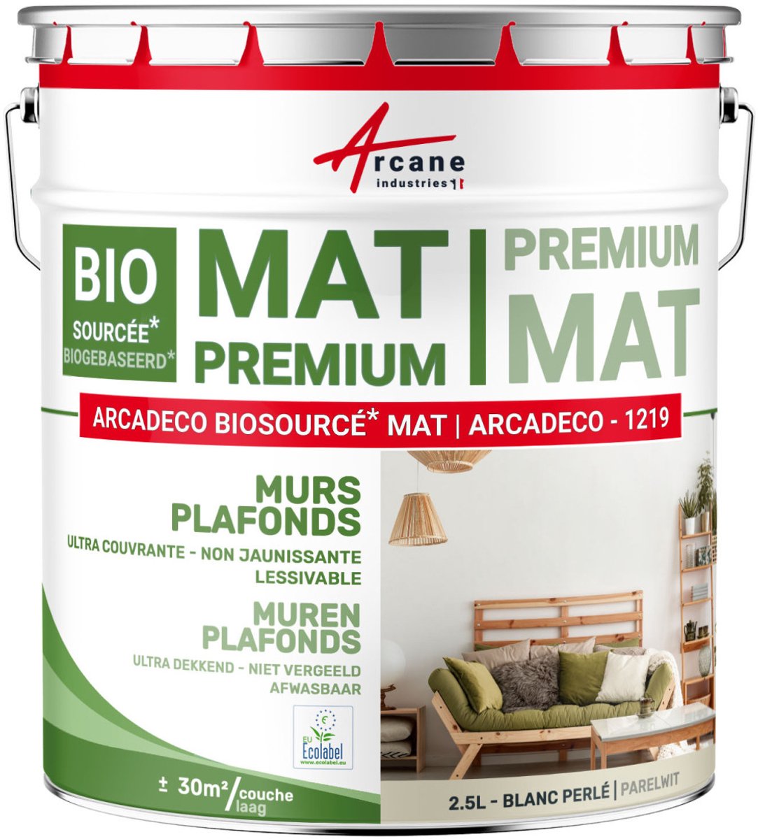 Matte muur- en plafondverf: ARCADECO - 1219