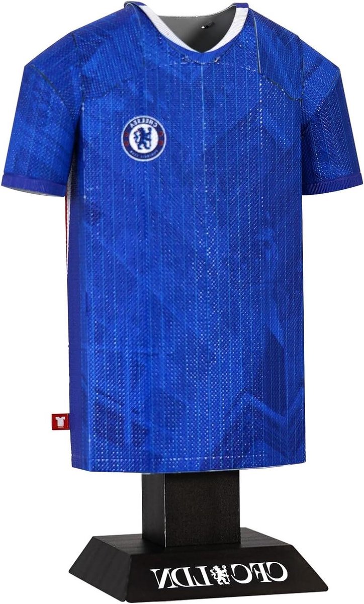 Metal Shirt Figuur - Voetbal Figuur - Verzamelen - Chelsea FC Design - 7 x 4 x 104 cm - Blauw