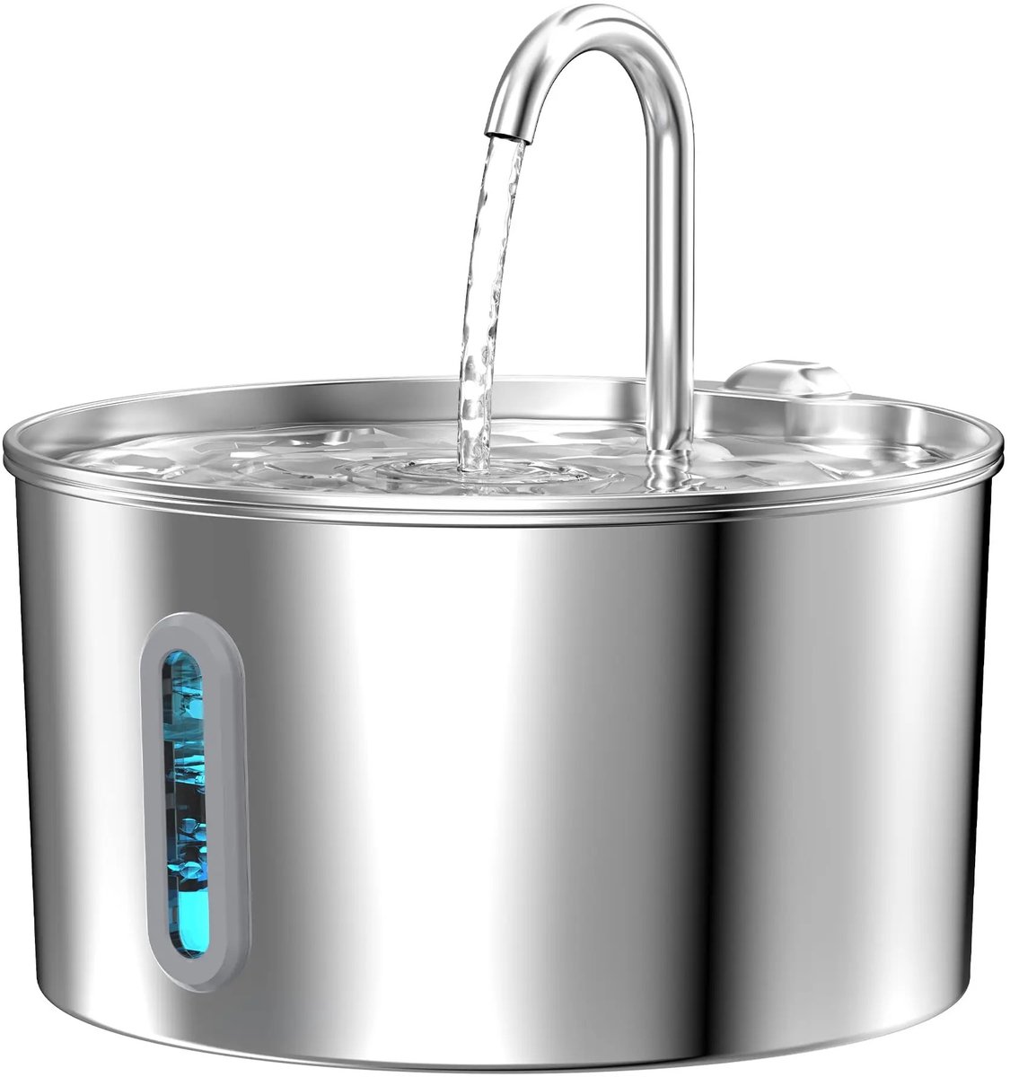 Archi 2,2L Hondenfontein RVS – Drinkfontein - Automatisch met filter – Stille binnenfontein voor katten en honden – Roestvrij Staal