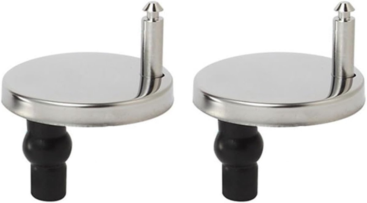Toiletbril Bevestigingen - Scharnieren Set - Toilet Reparatie - Versterkt Roestvrij Staal - 55 mm - Zilver