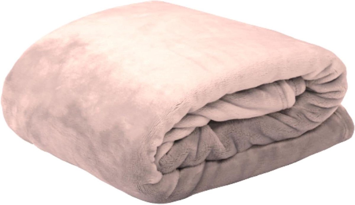 Knuffel Plaid - Zachte deken - Gezelligheid thuis - Polyester stof - 130 x 160 cm - Roze