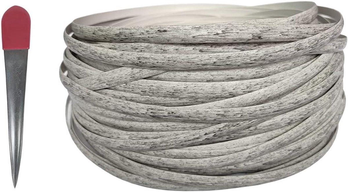 Reparatieset Rotan - Riet Materiaal - Meubels Herstellen - Waterdicht UV-bestendig - 55 Meter - Lichtgrijs