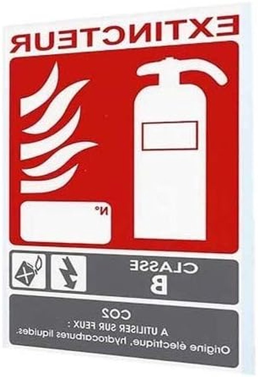 Brandblusser Naambord - Veiligheidsbord - Veiligheid Aangeven - Klasse B Indicatie - 15x10 cm - Wit